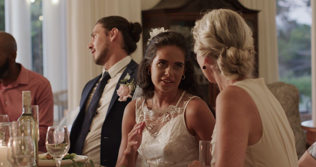 Bride Socializing at Elegant Wedding Reception