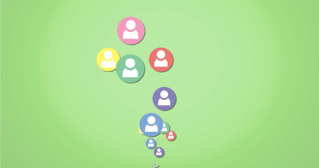 Colorful User Icons Symbolizing Social Network Connections