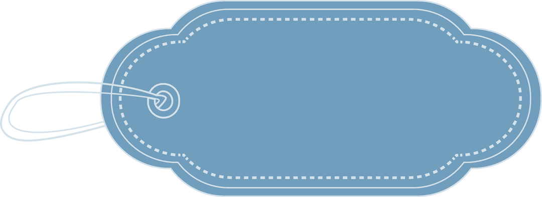 Blue Gift Tag on Transparent Background with Rounded Edge Design