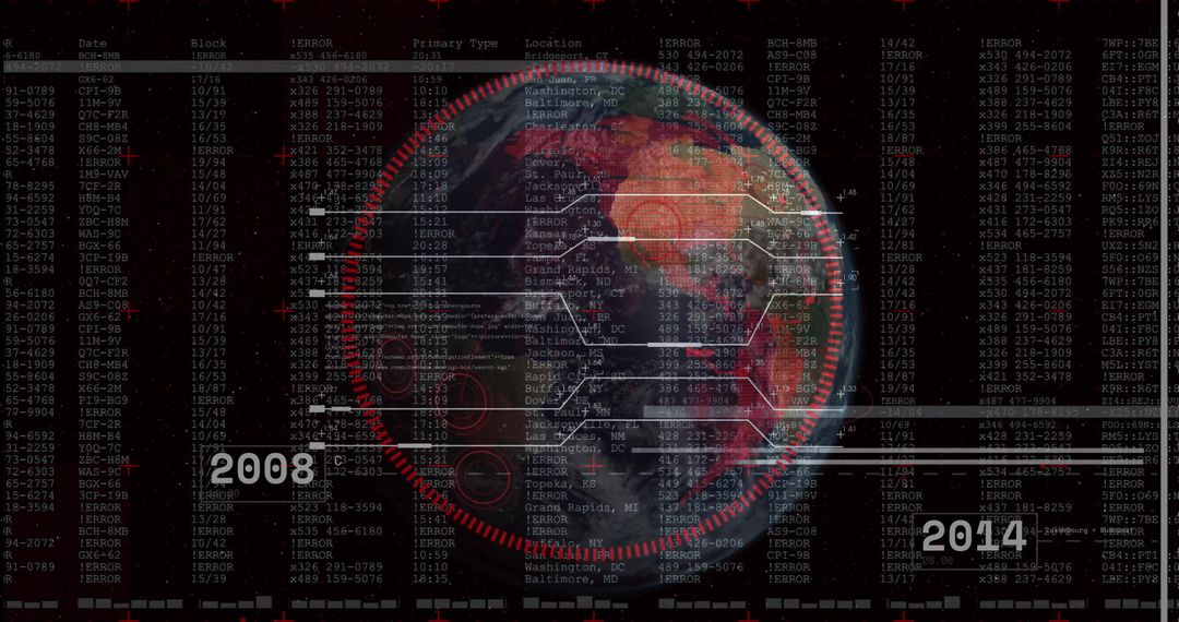 Digital Globe Linked with Data Streams on Tech Interface Background