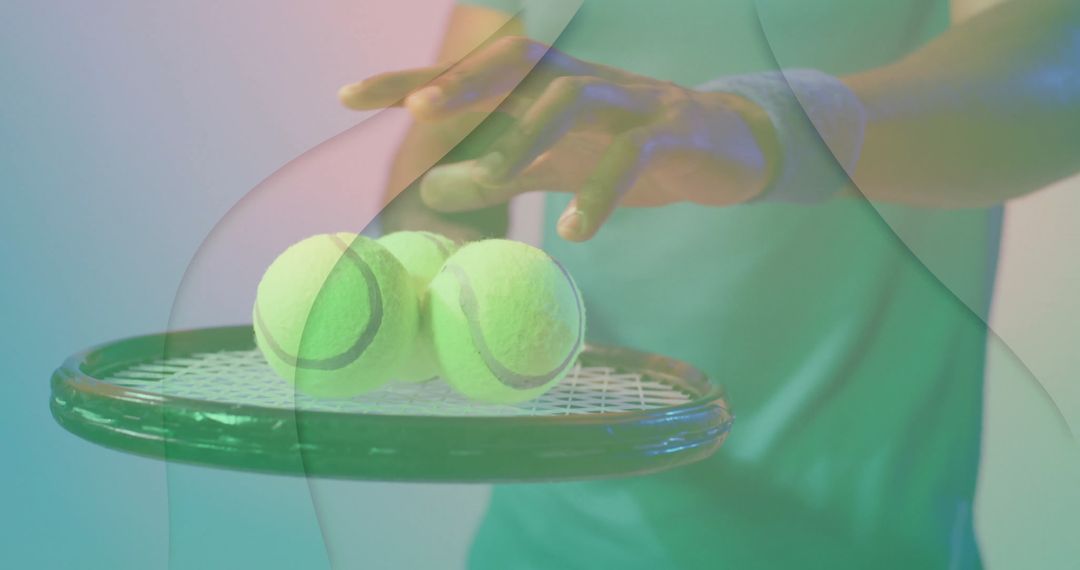 Dynamic Tennis Player Balancing Balls on Racket