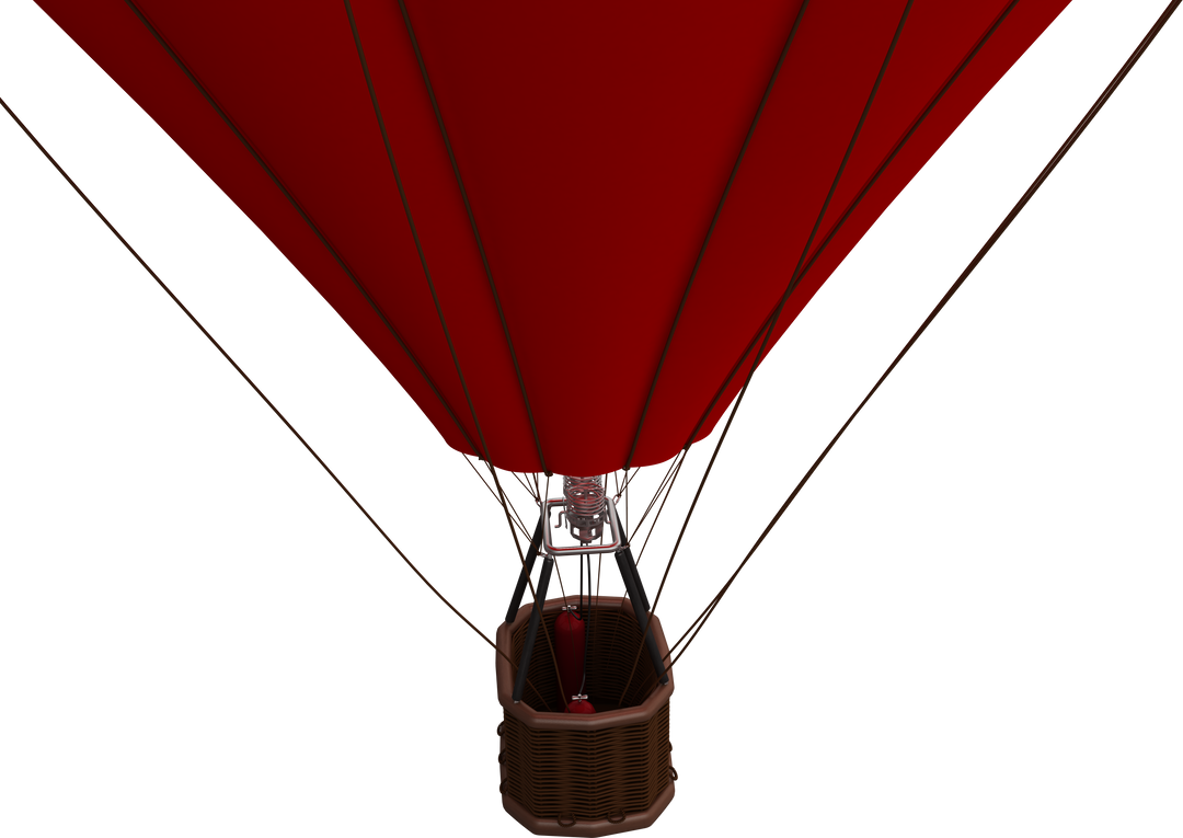 Red Hot Air Balloon with Transparent Background High Angle Perspective - Download Free Stock Images Pikwizard.com