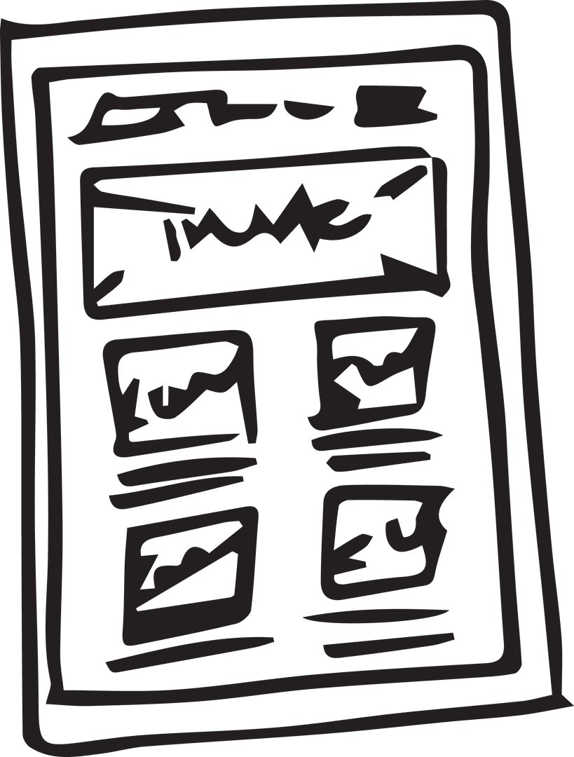 Transparent Hand-Drawn Sketch of Business Report Layout