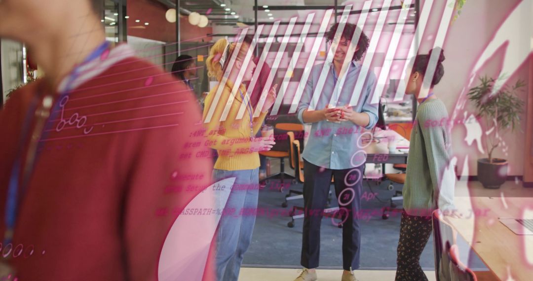 Business Team Brainstorming Creative Strategies with Digital Visualization