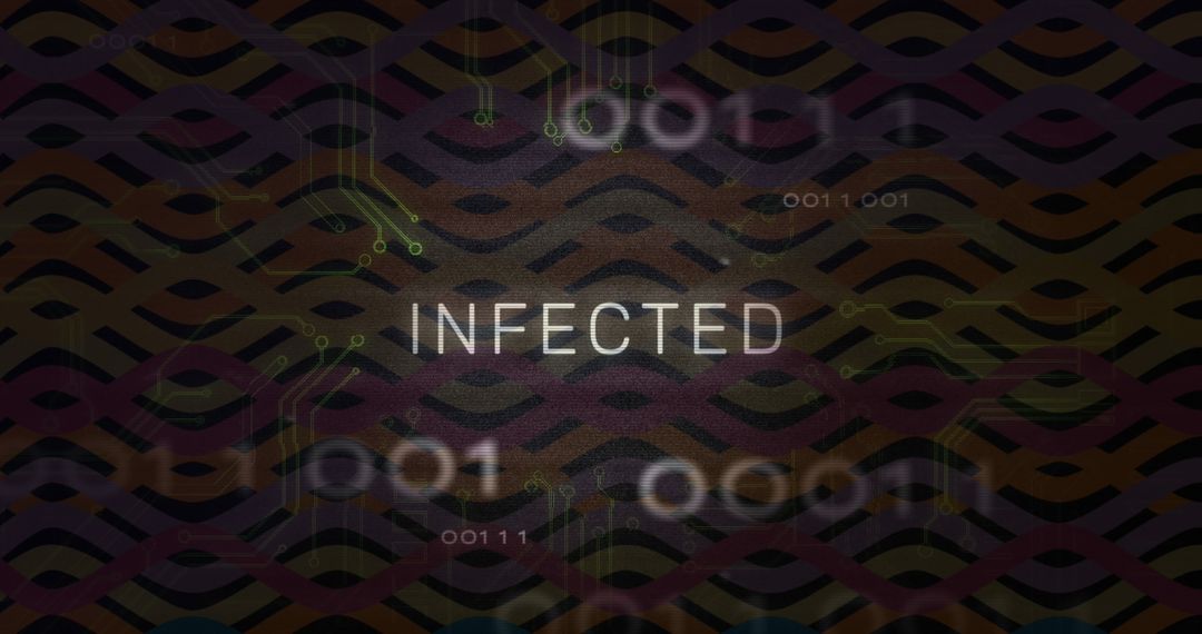 Cybersecurity Breach Concept with Glowing INFECTED Text