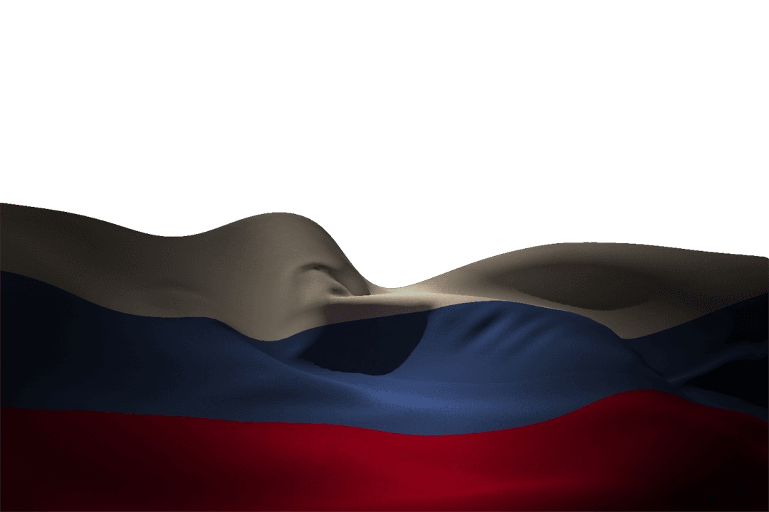 Digital Russian Flag Illustration on Transparent Background