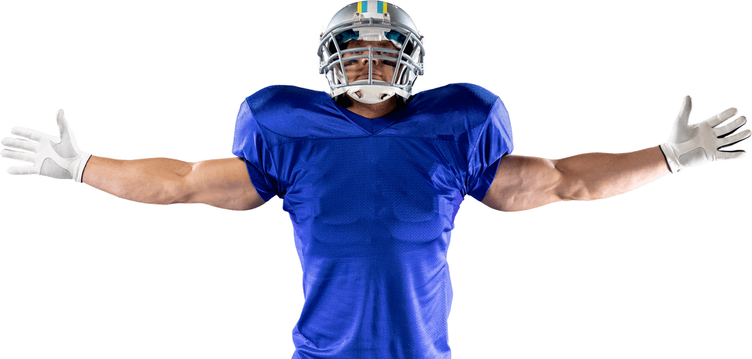 Transparent American Football Player with Outstretched Arms