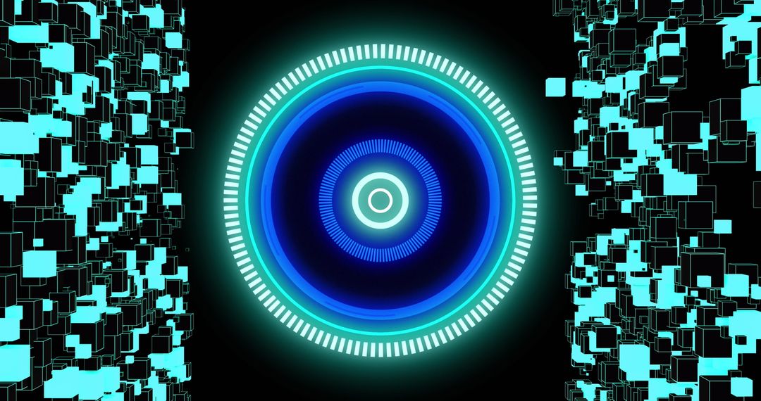 Futuristic Digital Scanning Interface with Glowing Connections