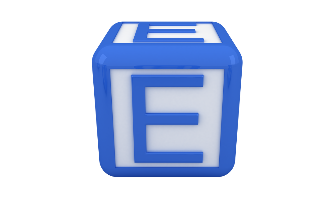 Transparent Blue and White Cube with Letter E - Download Free Stock Images Pikwizard.com