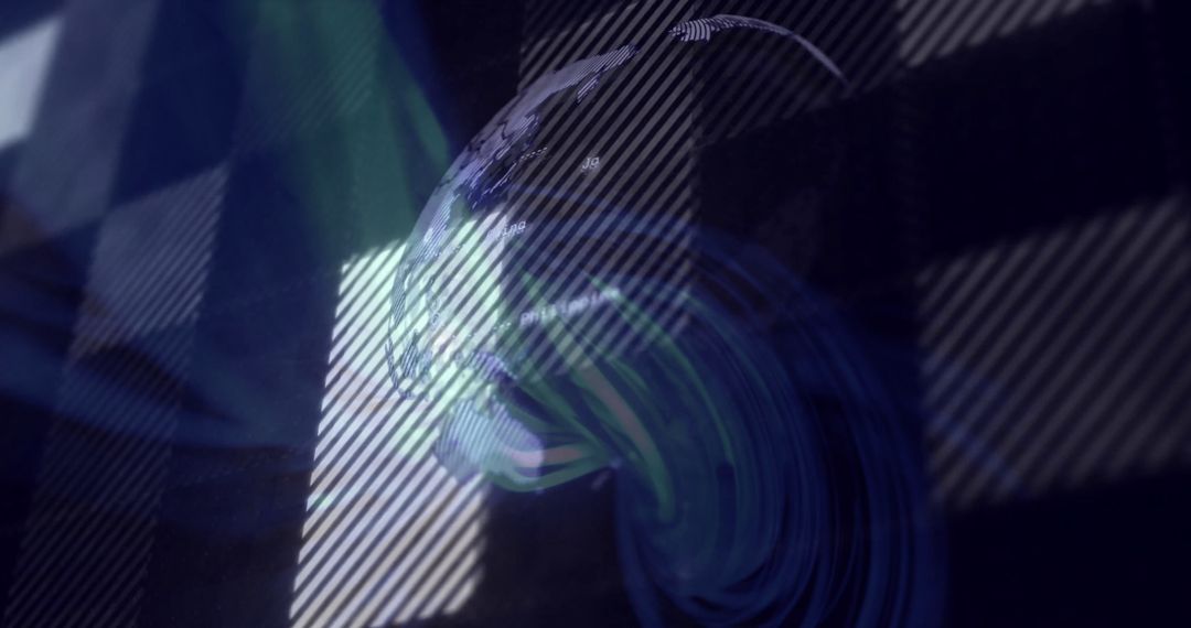 Holographic Globe with Neon Lines in Futuristic Digital Display