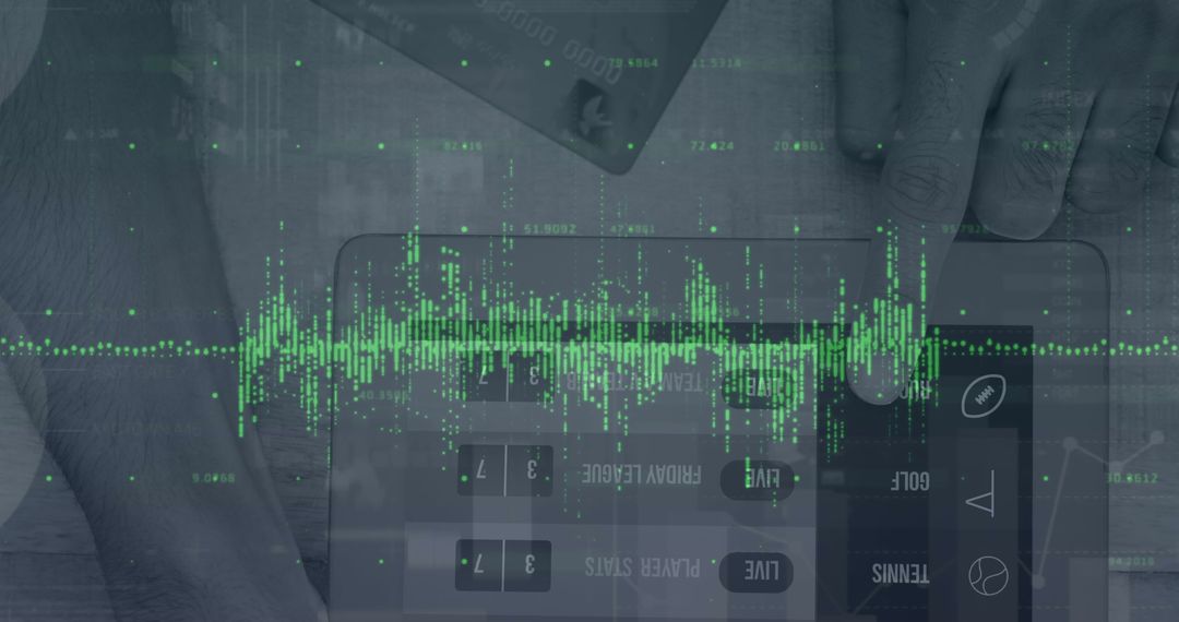 Financial Data Analysis on Tablet with Digital Graph Overlay