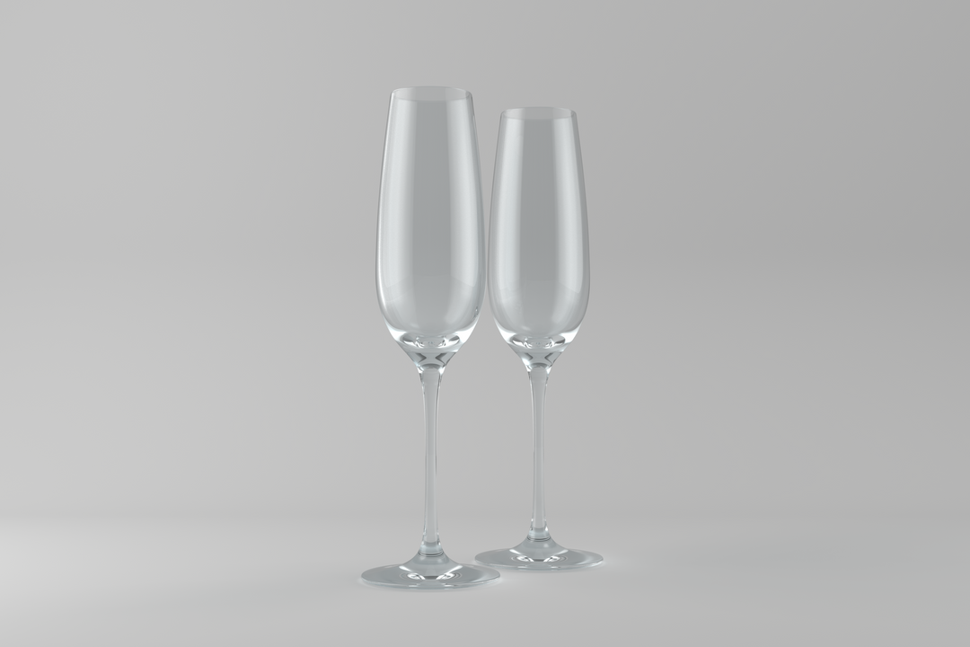 Two Transparent Champagne Glasses on Transparent Background for Celebrations - Download Free Stock Images Pikwizard.com