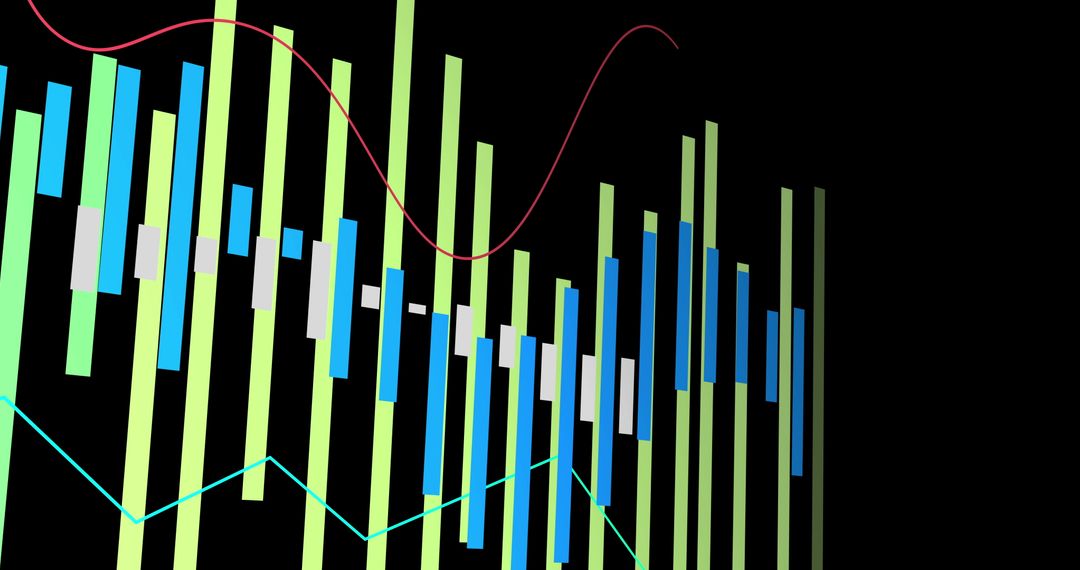 Financial Data Visualization Analysis on Black Background