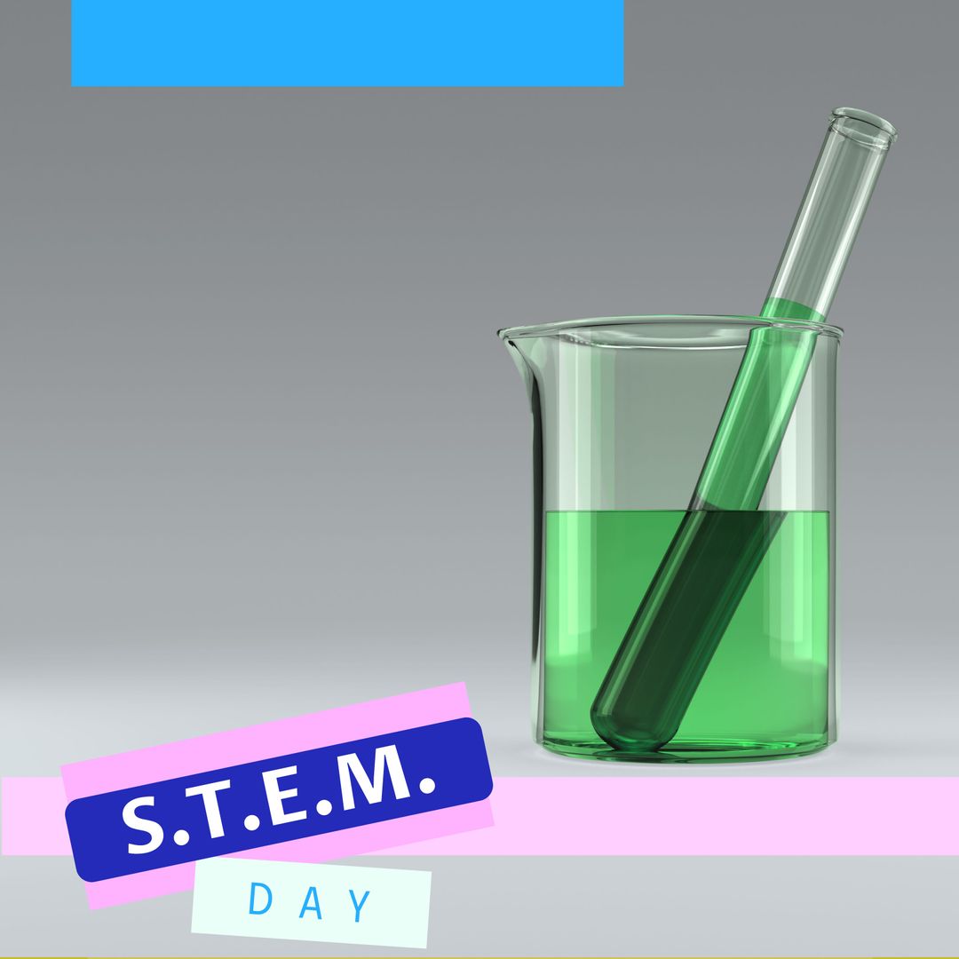 STEM Day Celebration with Green Chemical Experiment - Download Free Stock Templates Pikwizard.com