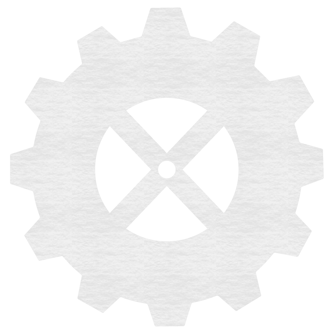 White Gear Shape Pattern on Transparent Background