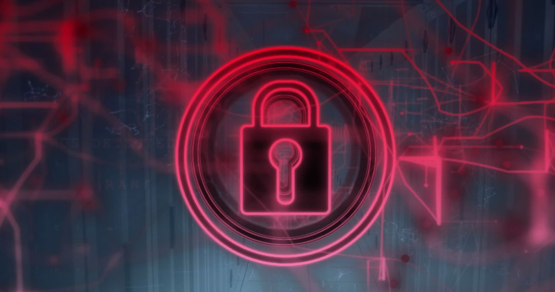 Security Lock Icon Representing Data Protection on Digital Network