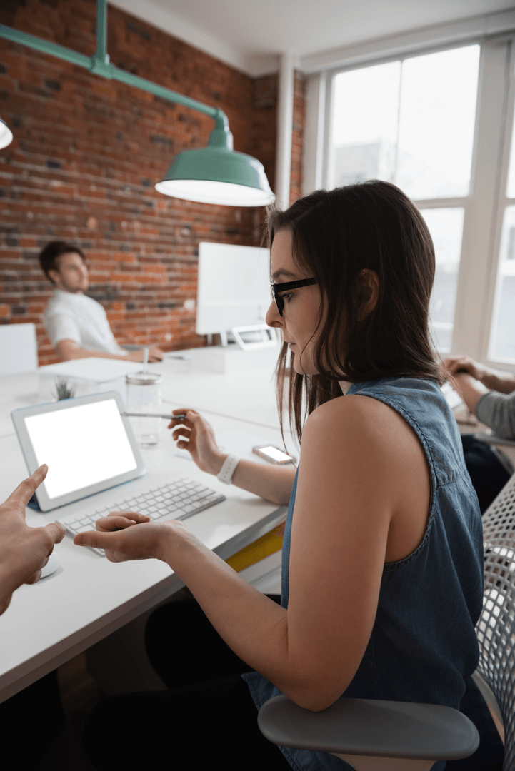 Transparent Collaboration in Trendy Office Setting with Digital Device