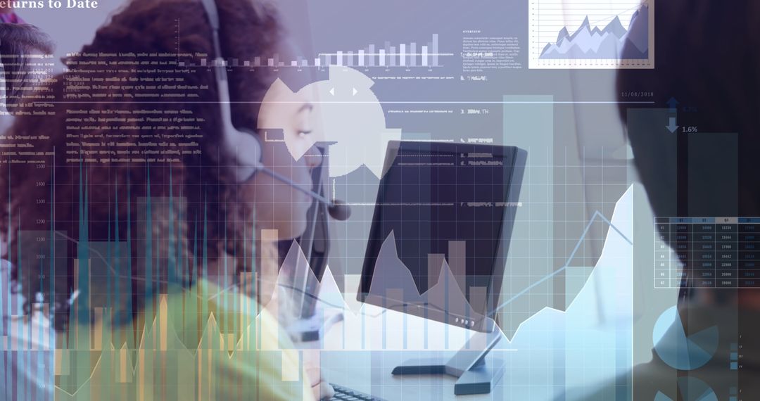 Data Analysis Professional with Technology Graphics Overlay