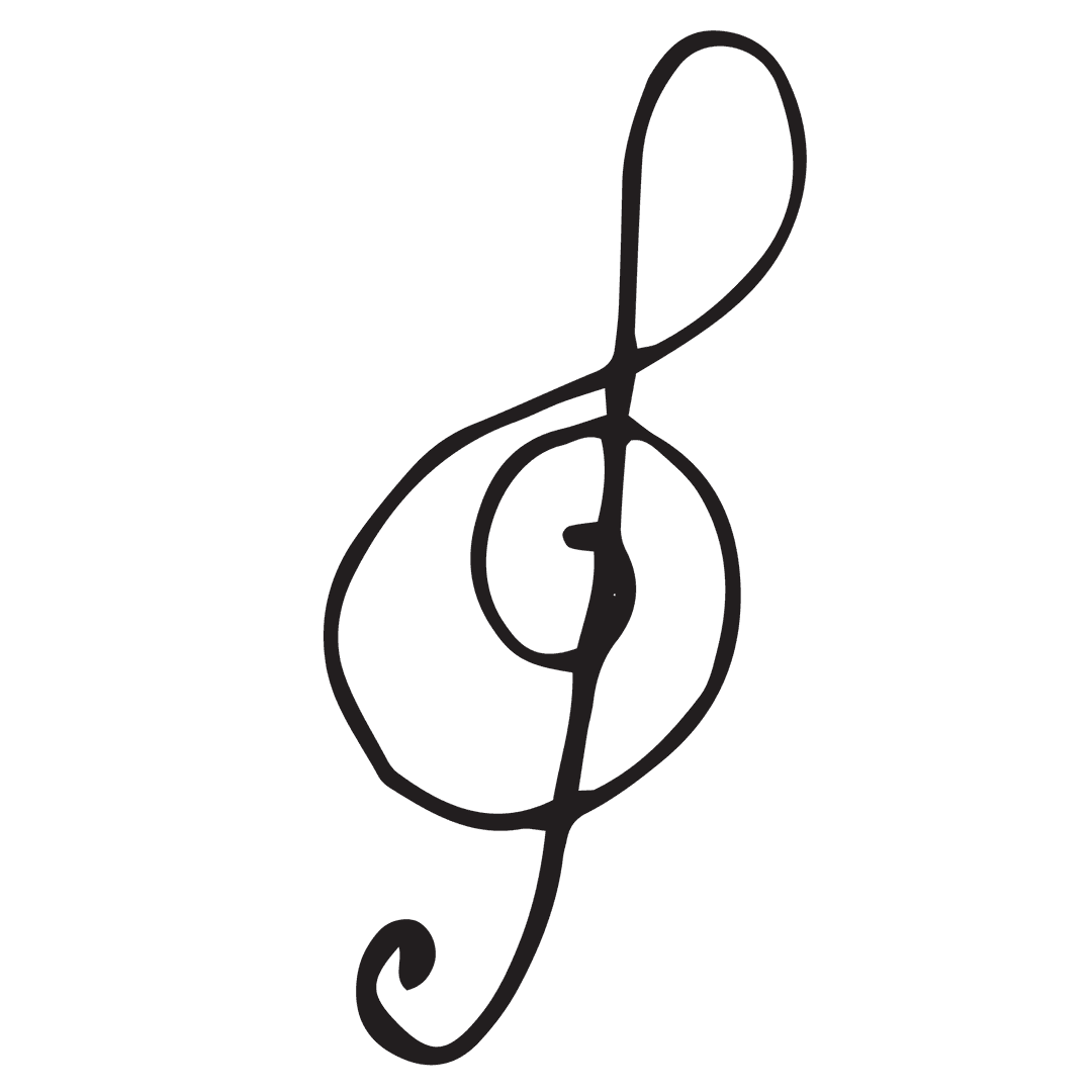 Creative Treble Clef Illustration with Transparent Background