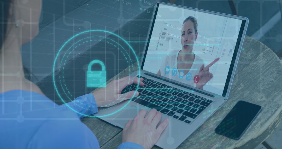 Video Call with Online Security Protection Overlay