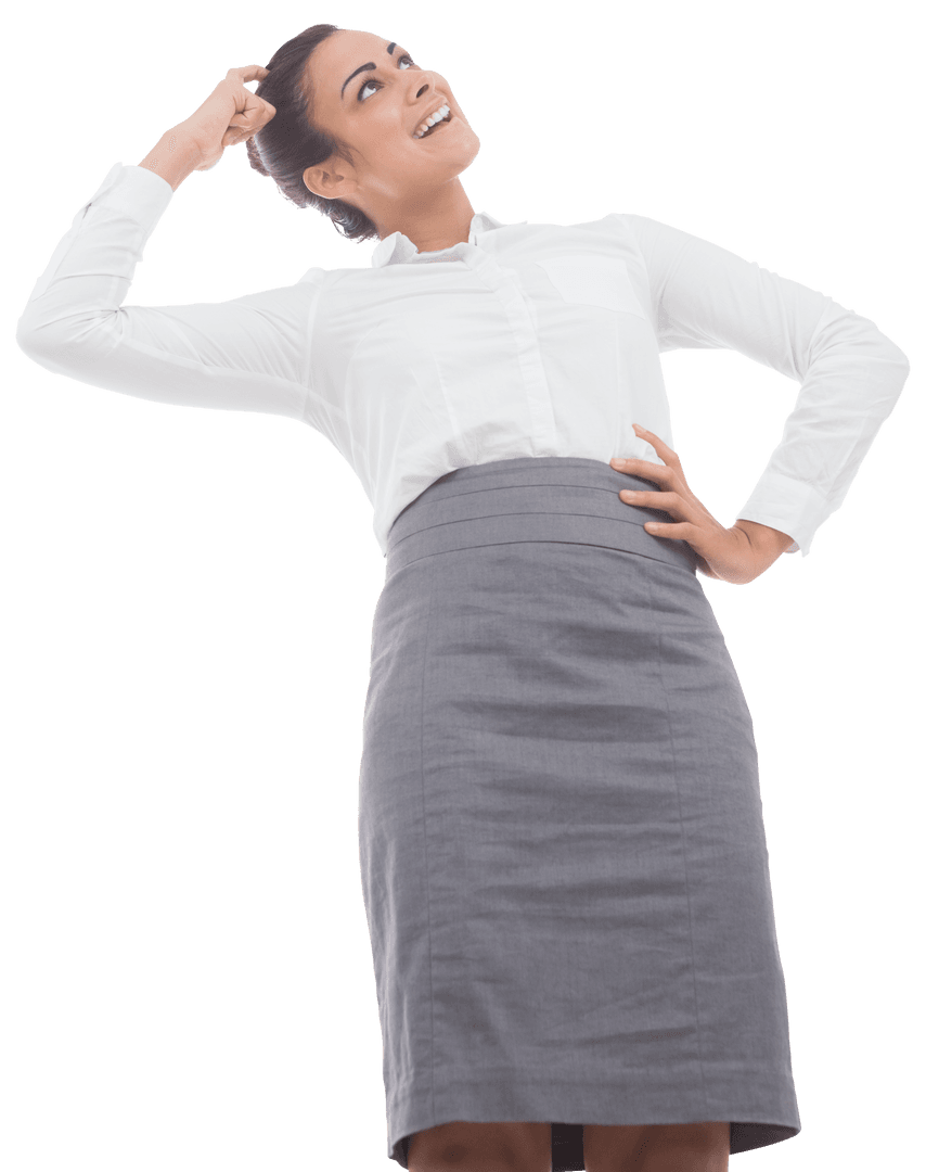 Smiling Businesswoman Looking Confident on Transparent Background