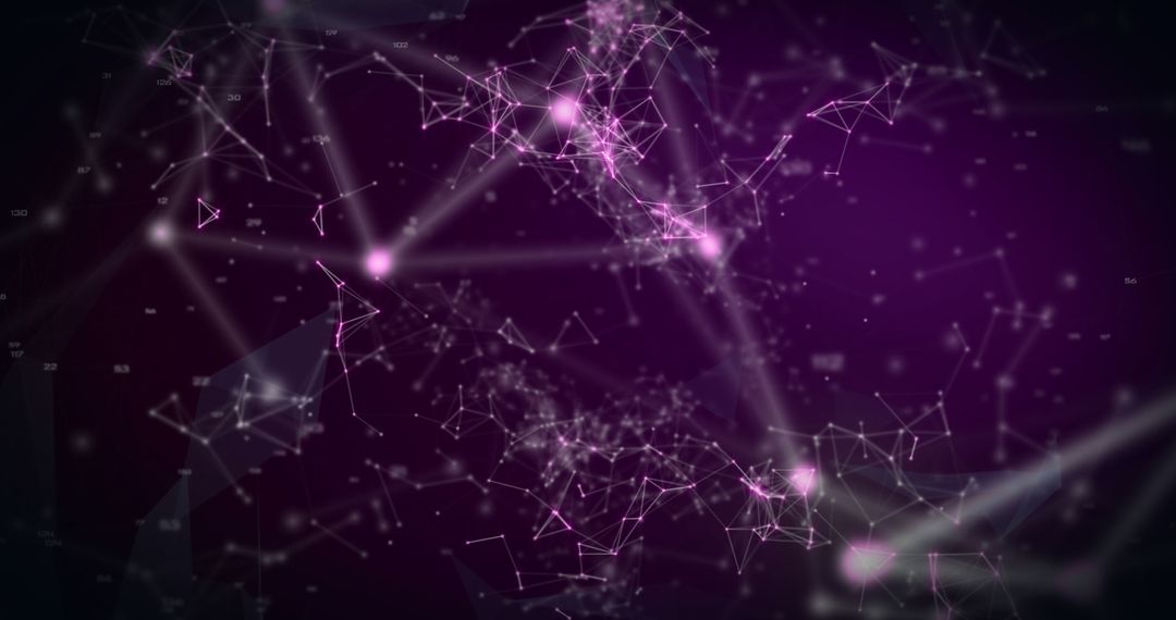 Abstract Network of Connections on Purple Background
