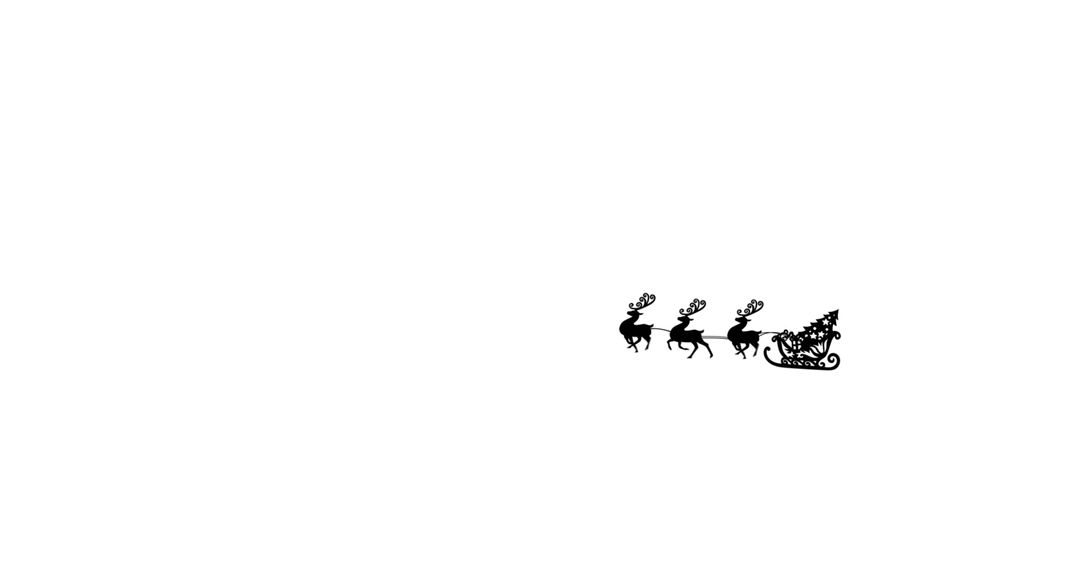 Christmas Sleigh Silhouette with Reindeer on White Background - Free Images, Stock Photos and Pictures on Pikwizard.com