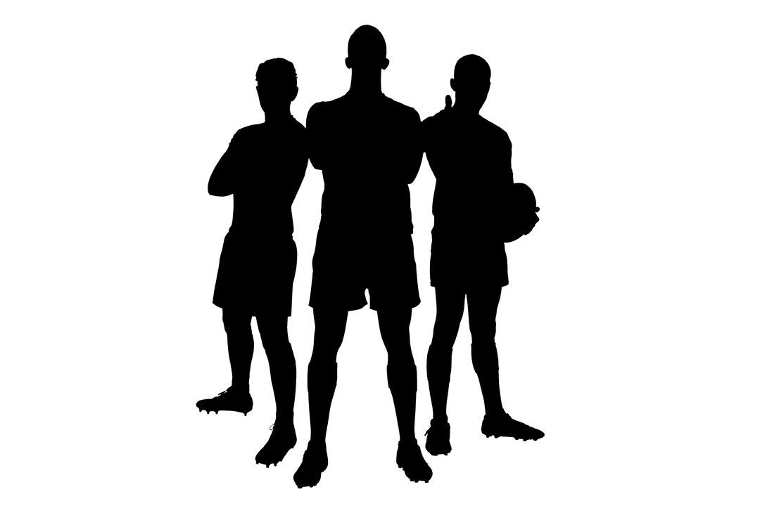 Transparent Silhouette of Male Rugby Players in Action