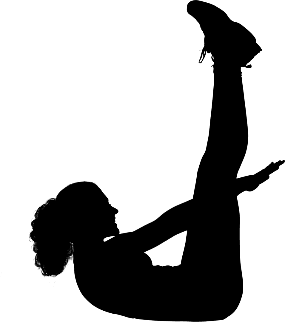 Transparent Silhouette of Sportswoman Exercising Dynamic Movement