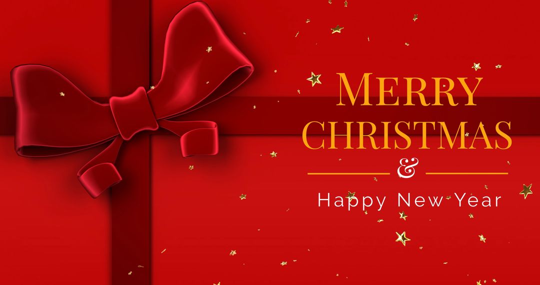 Festive Red Christmas Greeting Card Design with Ribbon