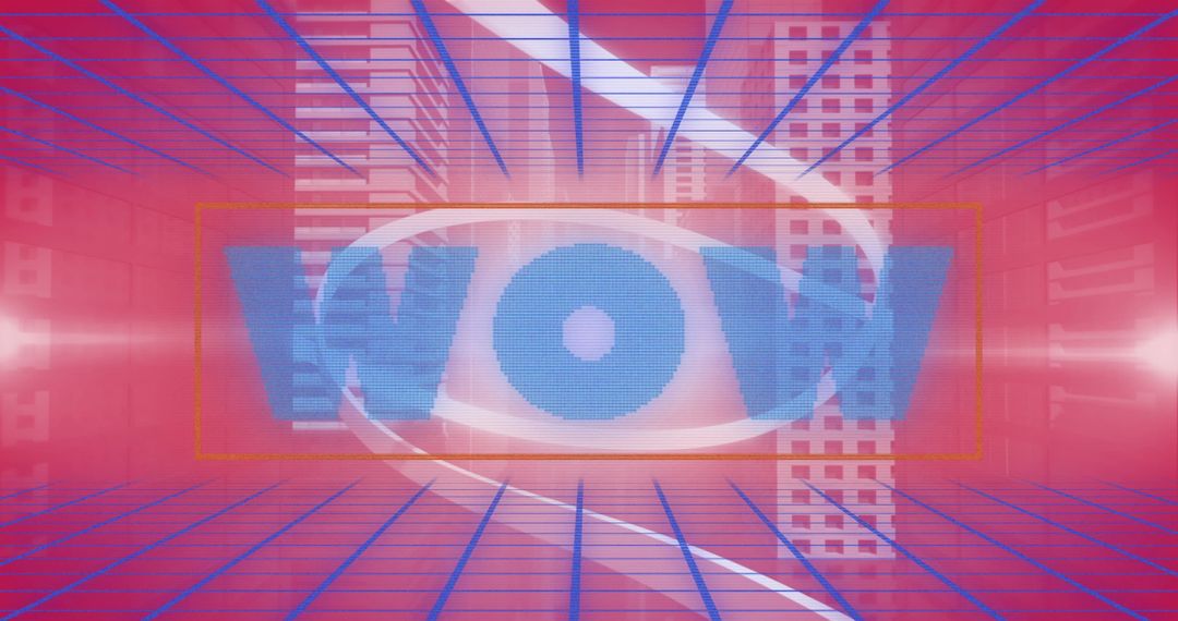 Futuristic Digital Wow Overabstract Cityscape with Gridlines