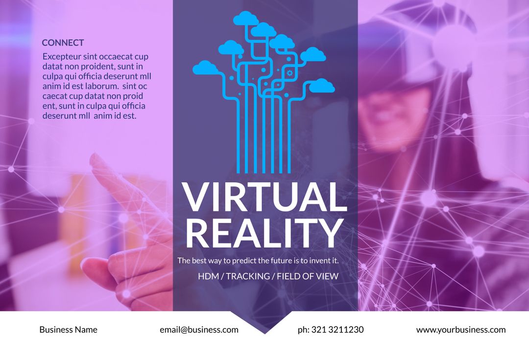 Virtual reality innovation concept with circuit board tree design