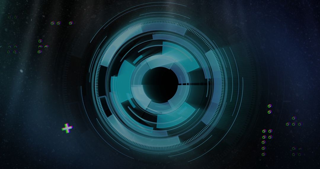 Futuristic HUD Interface with Glitch Effects