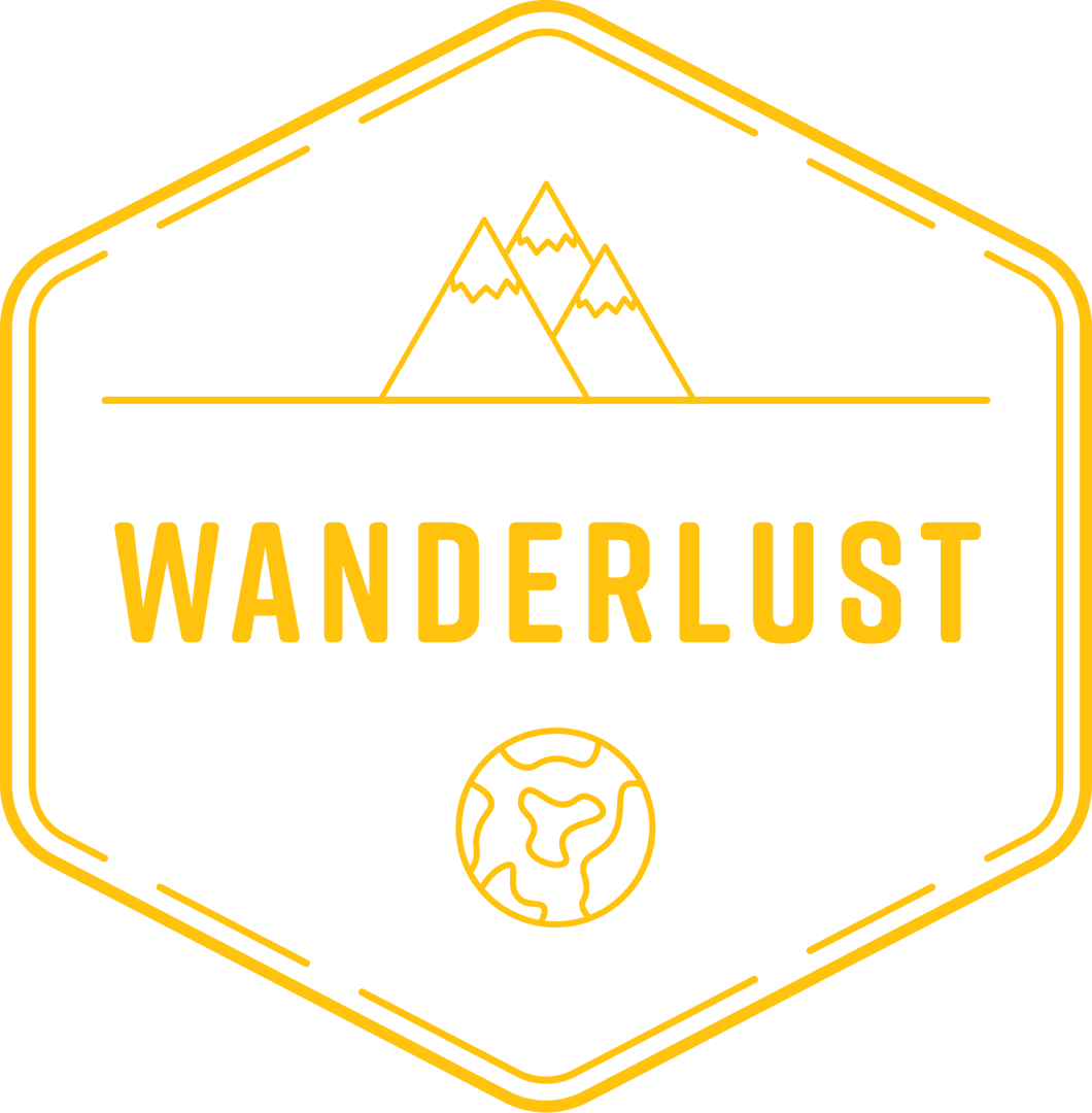 Transparent Wanderlust Badge with Mountain Vector