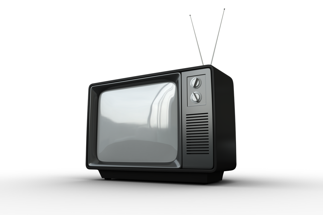 Vintage Black Television With Antenna on Transparent Background, Isolated - Download Free Stock Images Pikwizard.com