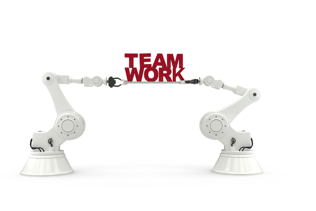 Robotic Hands Holding Teamwork Text on Transparent Background - Download Free Stock Images Pikwizard.com