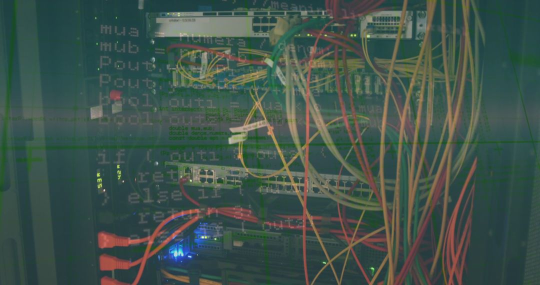 Data Center Server with Bundle of Ethernet Cables