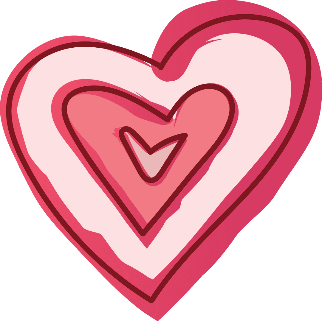 Layered Pink Heart Vector on Transparent Background