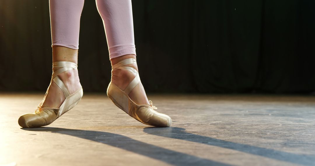 Ballerina's Pointe Shoes Highlighting Elegance