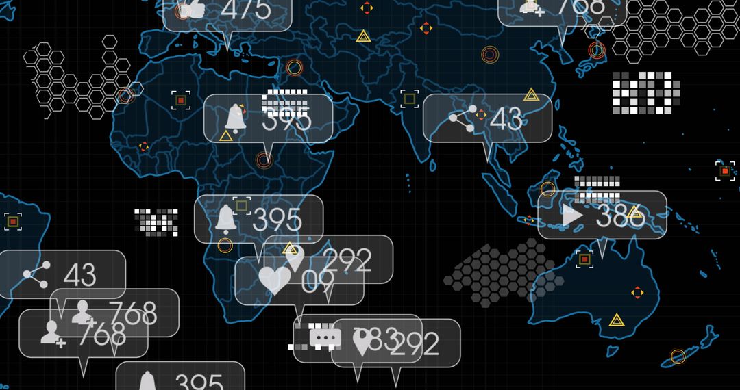 Global Social Media Networking Concept with Floating Icons