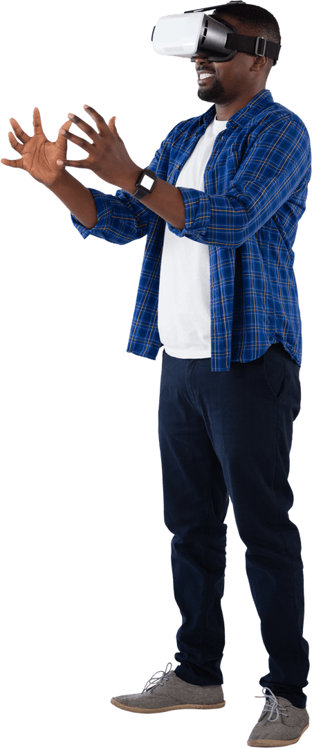 Transparent Man Gesturing in Virtual Reality with Headset