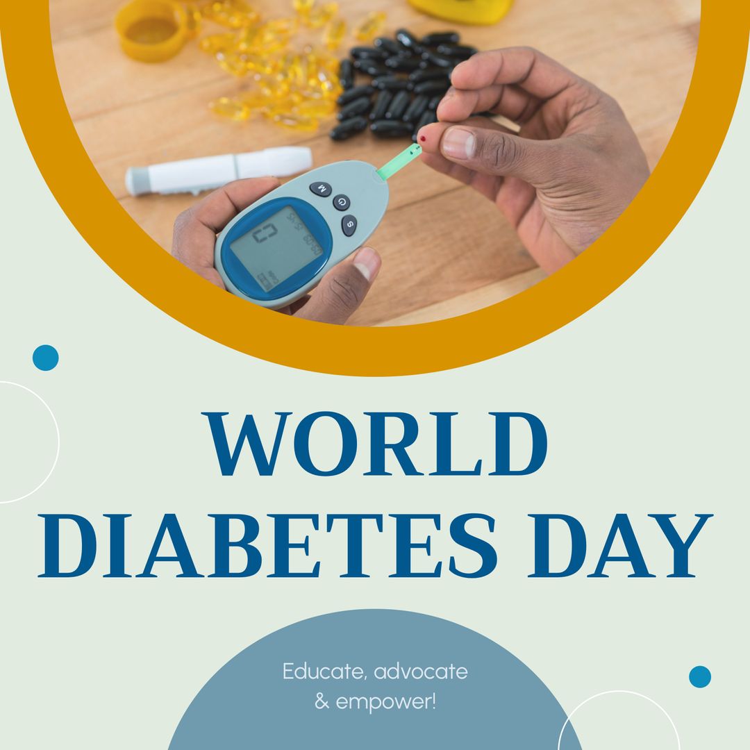 World Diabetes Day Awareness Composition with Insulin