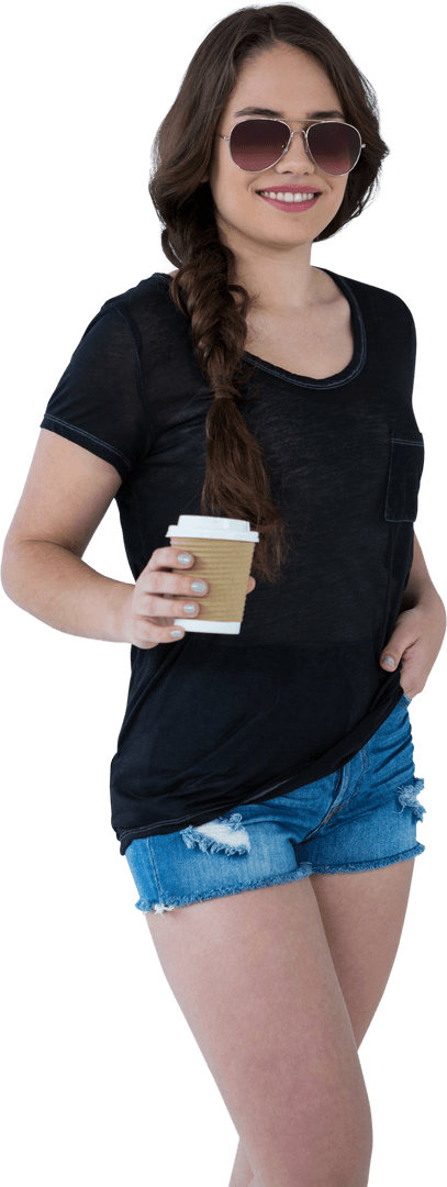 Casual Style Woman with Transparent Background