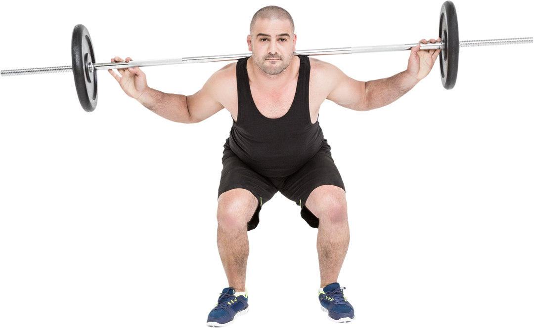 Muscular Man Lifting Barbell in Squat Pose Transparent Background - Download Free Stock Images Pikwizard.com