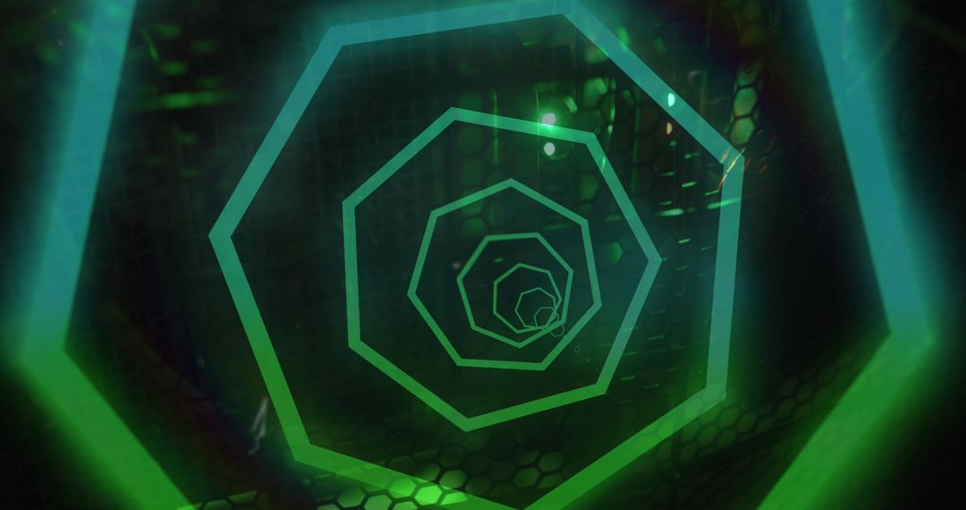 Futuristic Neon Shapes with Digital Grid Background