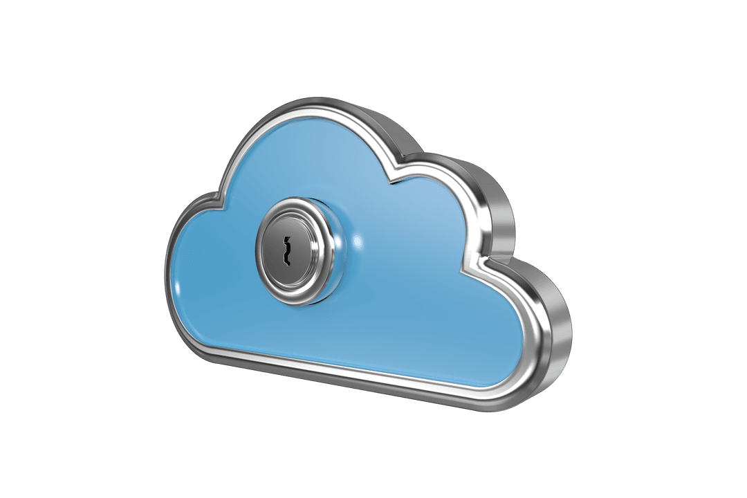 Transparent Cloud Security Symbol with Keyhole