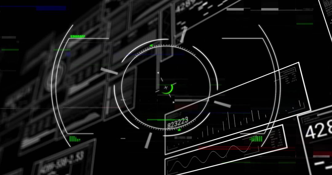 Futuristic Digital Interface with Data Panels