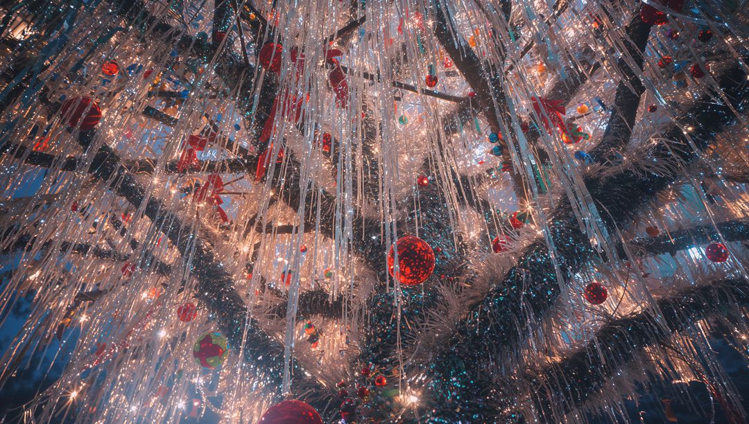 Glowing Festive Christmas Tree with Sparkling Ornaments