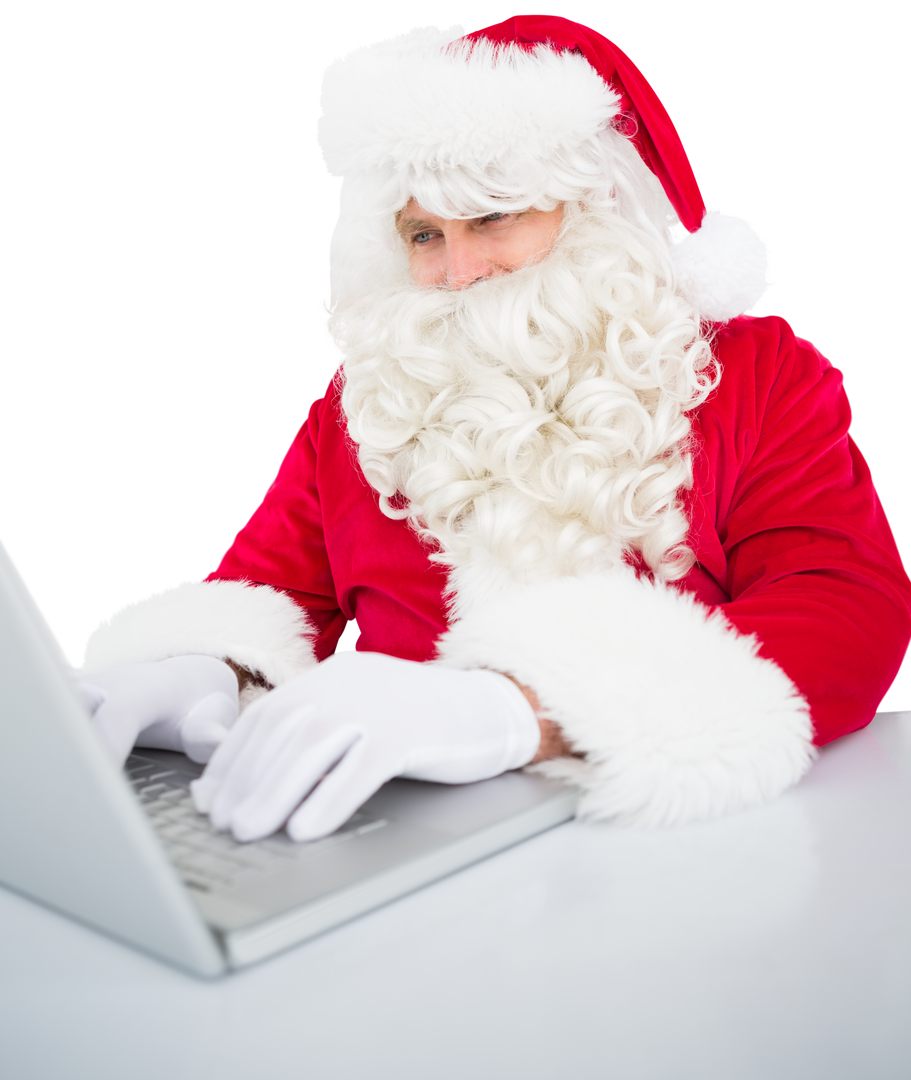 Transparent Santa Claus Using Laptop Vector PNG for Christmas - Download Free Stock Images Pikwizard.com