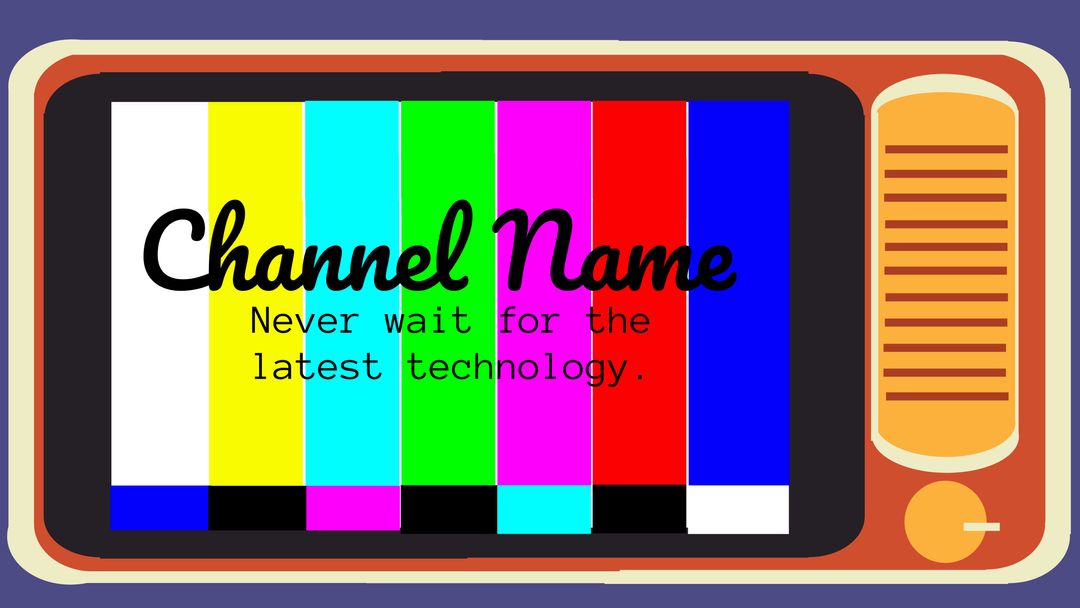 Retro Television with Vibrant Test Card Promoting Tech Channel - Download Free Stock Templates Pikwizard.com